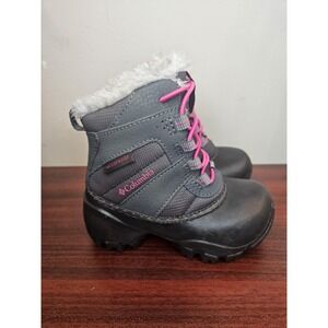 Columbia Snow Boots Youth Size 9 Waterproof Omni-Grip Winter Fur Warm Shoes